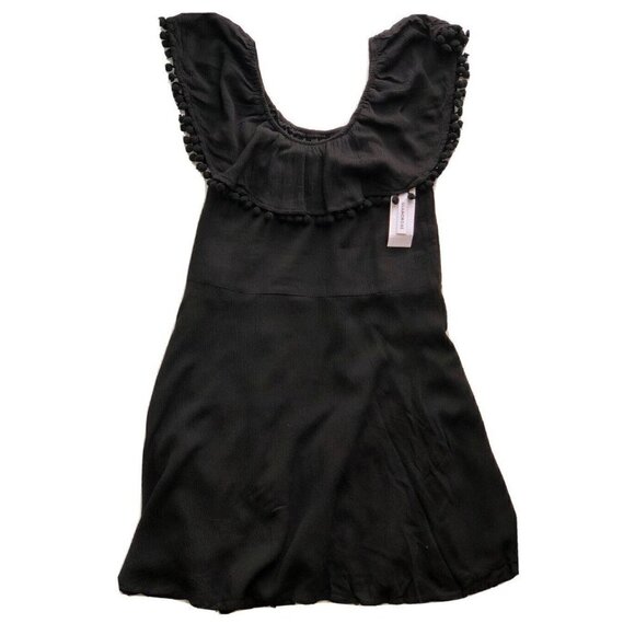 Glamorous Women's Black Pom Down Dress Size XS Nasty Gal $68 - Picture 6 of 12